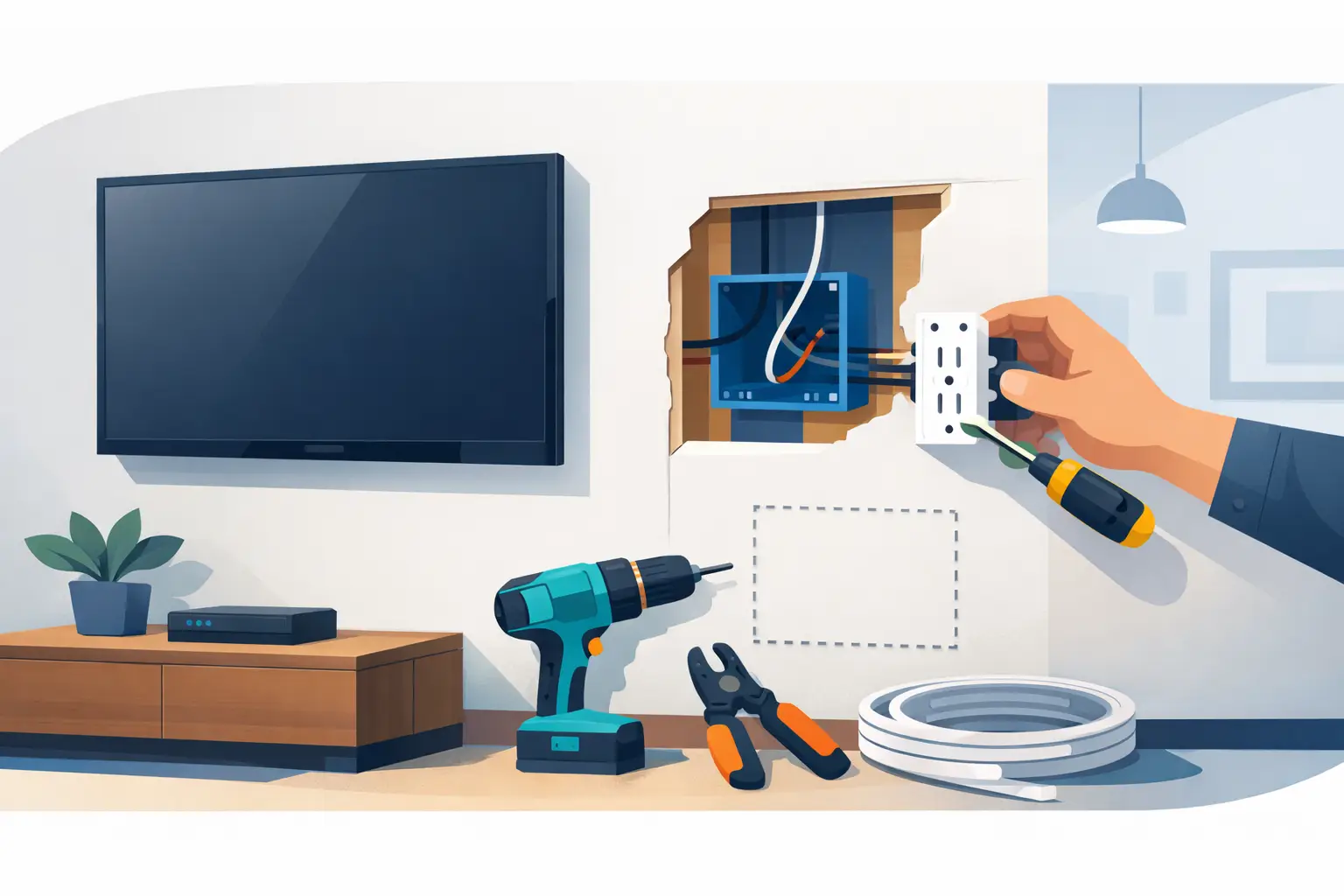 Outlet Relocation for Mounted TV: What to Know